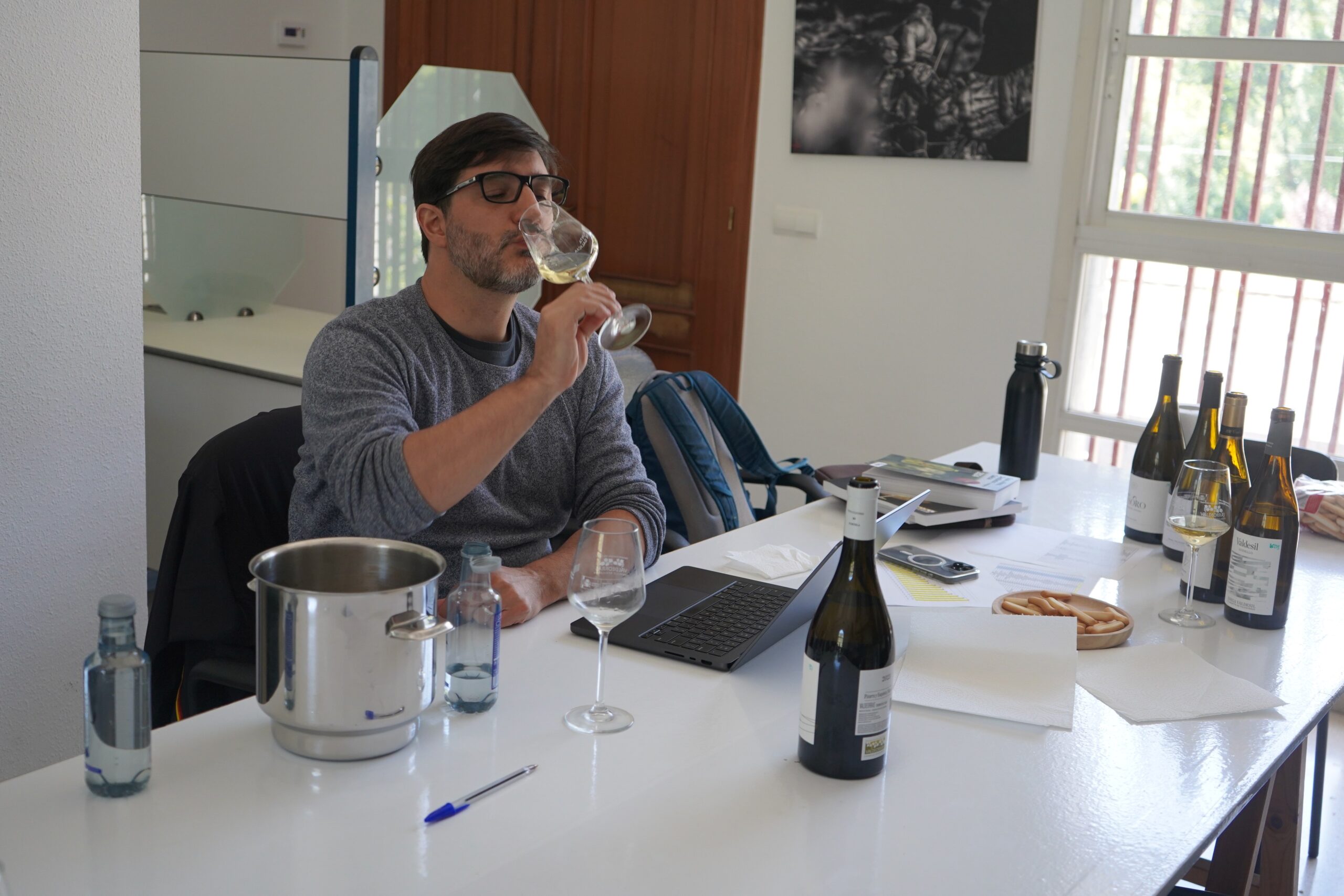 El prestigioso crítico especializado Joaquín Hidalgo cató in situ, por primera vez, vinos de la D.O. Valdeorras