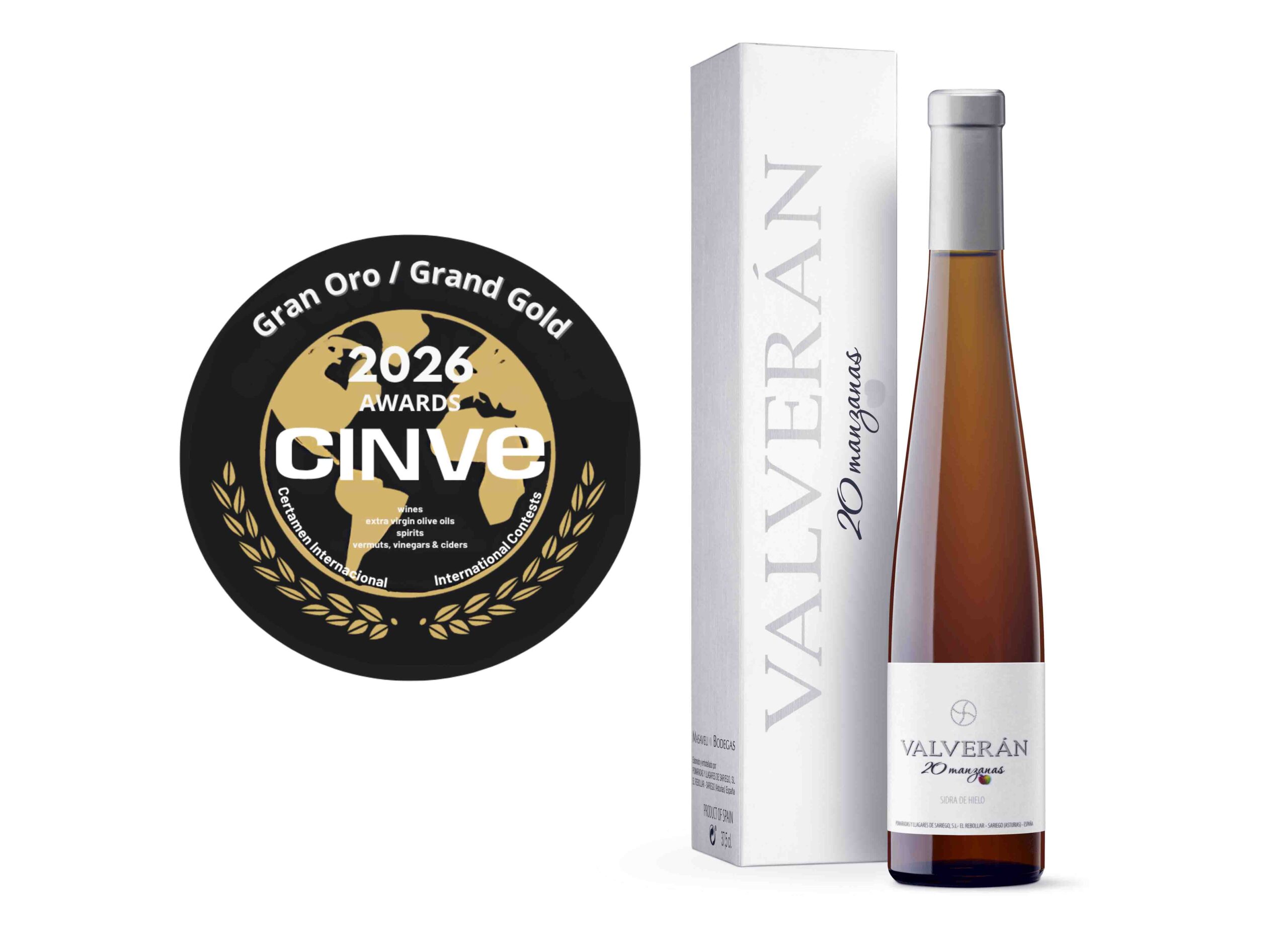 La sidra de hielo Valverán 20 Manzanas se hace con el Gran Oro en CINVE 2026